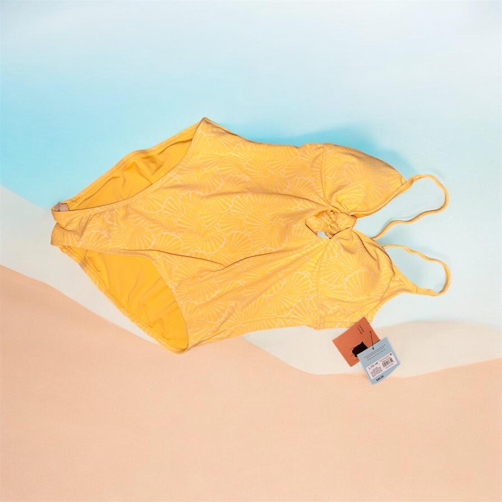 Shade & Shore Yellow One-Piece Swimsuit with Seashell print